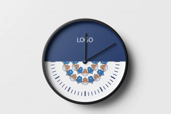 ساعت دیواری تبلیغاتی با طرح سنتی ایرانی همراه با موکاپ