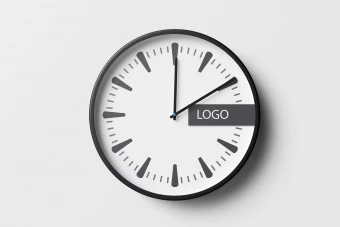 فایل آماده ساعت دیواری تبلیغاتی با طرح کلاسیک همراه با موکاپ