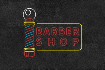 طرح آماده نئون آرایشگاه مردانه (BARBER SHOP) - کد 1092
