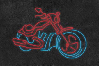 طرح آماده نئون موتورسیکلت - کد 1093