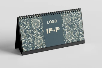 تقویم رومیزی 1404 سایز 10 در 20 با نقوش سنتی ایرانی  - وکتور - کورل - حرفه ای