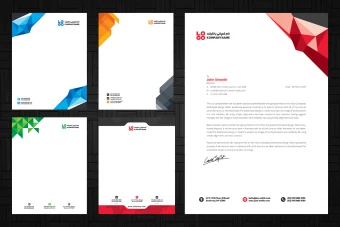 دانلود پکیج 5 عددی طرح لایه باز سربرگ اداری ، شرکتی و تجاری