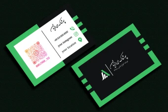 دانلود وکتور لایه باز کارت ویزیت ساده آبی و مشکی سه خط