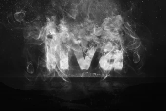 افکت متن دود سفید با پس زمینه مشکی