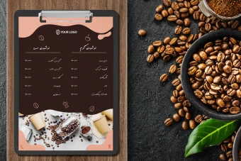 دانلود طرح لایه باز منو کافی شاپ مدرن psd