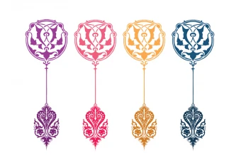 طرح اسلیمی مناسب صفحه آرایی کتاب و مجله و فصلنامه و... در انواع رنگ بندی