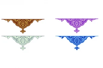 خط اسلیمی جدا کننده برای طراحی پوستر و کادر حاشیه کتاب با رنگ بندی جذاب