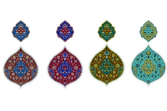 طرح اسلیمی گل بوته برای صفحه آرایی کتاب، طراحی پوستر و بنر