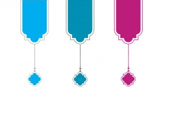 قاب و حاشیه برای صفحه آرایی کتاب، مجله، سالنامه، هفته نامه، و... (لایه باز با رنگ های سبز، آبی، قرمز)