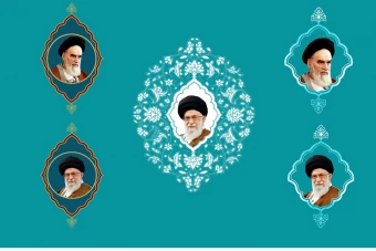 عکس رهبر و امام خمینی با قاب تهذیب دار