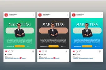 طرح لایه باز قالب پست اینستاگرام