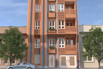 نمای ساختمان آجری
