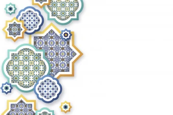 دانلود طرح لایه باز پس زمینه / بکگراند طرح ایرانی و اسلیمی رنگ سفید با اشکال رنگی و ستاره اسلامی مناسب جشن های ایرانی و فرهنگی و مذهبی