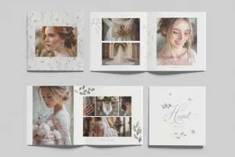 12 تمپلیت آلبوم عروس لایه باز فتوشاپ با تم فلورال و ظریف