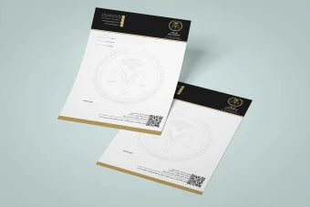 طرح  لایه باز حرفه‌ای سربرگ دفتر وکالت