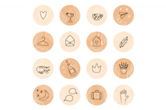 دانلود کاور هایلایت اینستاگرام  با تم کرم قهوه‌ای