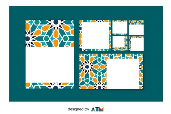 دانلود پکیج قالب و تمپلیت پست و استوری اینستاگرام و سوشال مدیا و استوری اینستاگرام و پوستر، بنر لایه باز فتوشاپ با طرح و نقش ایرانی و اسلامی شیک و جذاب مناسب برای پیج های اینستاگرامی