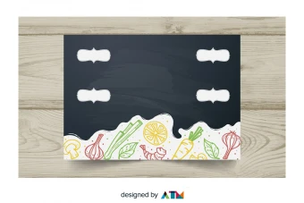 دانلود فایل یک گراند لایه باز منو افقی مناسب برای طراحی منو رستوران، فست فود و بستنی فروشی