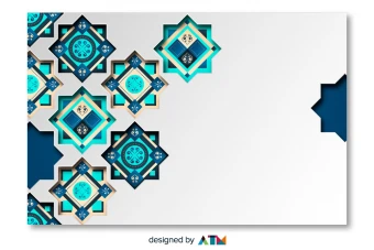 دانلود طرح لایه باز و وکتور پس زمینه اسلامی و فرهنگی رنگ آبی فیروزه ای مناسب اعیاد اسلامی و ایرانی ماه رمضان