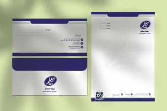 طرح لایه باز سربرگ و پاکت نامه بیمه معلم