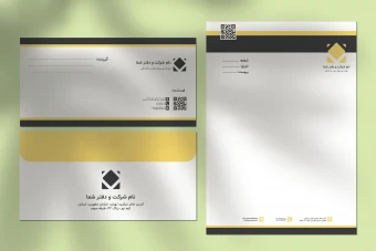 طرح لایه باز سربرگ و پاکت نامه حرفه‌ای مناسب کسب‌وکارهای لوکس و اداری