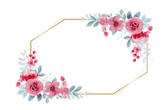 قاب عکس طلایی با حاشیه گلدار لایه باز