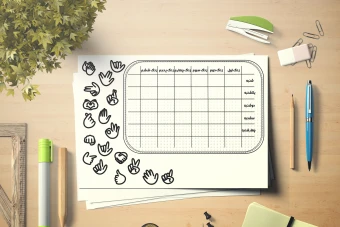 برنامه هفتگی کلاسی سیاه سفید طرح اشاره کد 8474