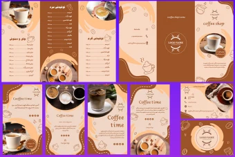کالکشن کافی شاپ(برشور منو+کارت ویزیت+ 9 استوری اینستاگرام)