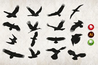 طرح وکتور حیوانات شماره 6 ( آماده برش لیزری و حکاکی ) - وکتور پرنده