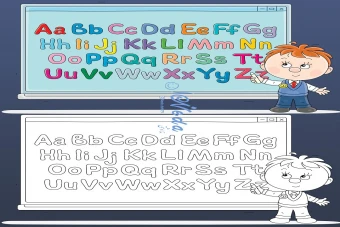 پوستر آموزش الفبای انگلیسی با قابلیت چاپ و رنگ آمیزی