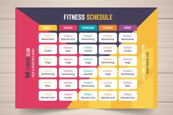 اینفوگرافیک مراحل انجام کار بدن سازی ،برنامه باشگاهی