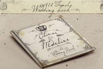 قالب آلبوم عروسی خاص PSD: طراحی الهام گرفته از فرانسه 1920