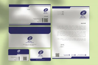 دانلود طرح لایهباز ست اداری نمایندگی بیمه معلم (کارت ویزیت، پاکت نامه، سربرگ) – فرمت AI, EPS + فونتها