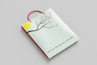 بگ کاغذی با طرح شکوفه های آرام