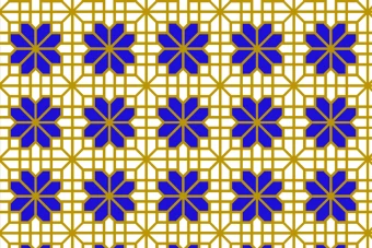 پترن اسلیمی گره چینی طلایی، سرمه ای