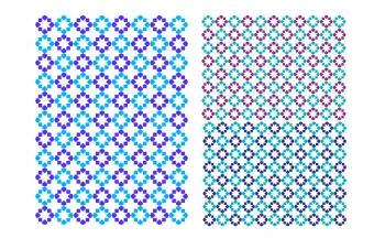 پترن اسلیمی سه طرح با رنگ بندی سرمه، فیروزه ای، آبی و بنفش