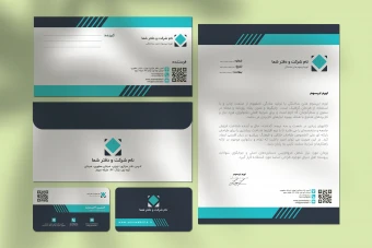 دانلود طرح لایه باز ست اداری (سربرگ، پاکت نامه و کارت ویزیت) | طراحی مدرن و شرکتی