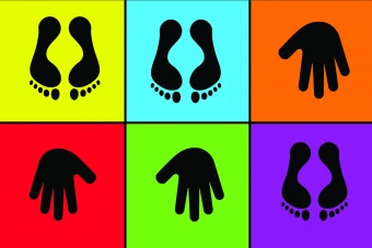 طرح لایه باز بنر بازی دست و پا برای کودکان