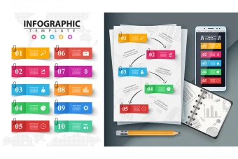 اینفوگرافیک مقایسه و مراحل انجام کار با فرمت ایلاستریتور