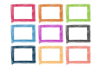 وکتور کادر حاشیه رنگی خط خطی لایه باز فتوشاپ با کیفیت بالا