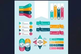 مجموعه قالب آماده اینفوگرافیک کد 9038