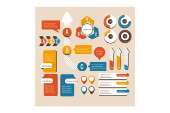 مجموعه قالب آماده اینفوگرافیک کد 9044