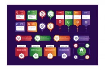 مجموعه قالب آماده اینفوگرافیک کد 9048