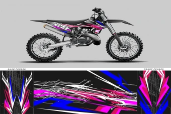 وکتور و لیبل روی موتور مسابقات کراس