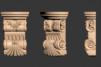 مدل سه بعدی سرستون منبت stl