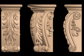 مدل سه بعدی منبت سرستون دکوراتیو stl