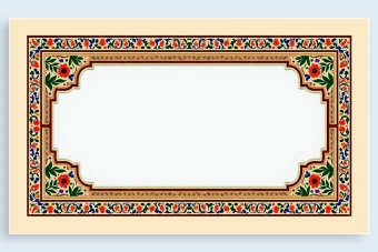 قاب گل دار و تهذیب قرمز