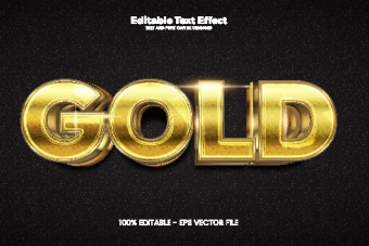 افکت متن طلایی با فرمت eps