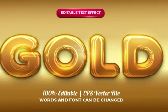 افکت متن طلایی 2 با فرمت eps
