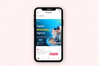 دانلود قالب لایه باز پست اینستاگرام آبی